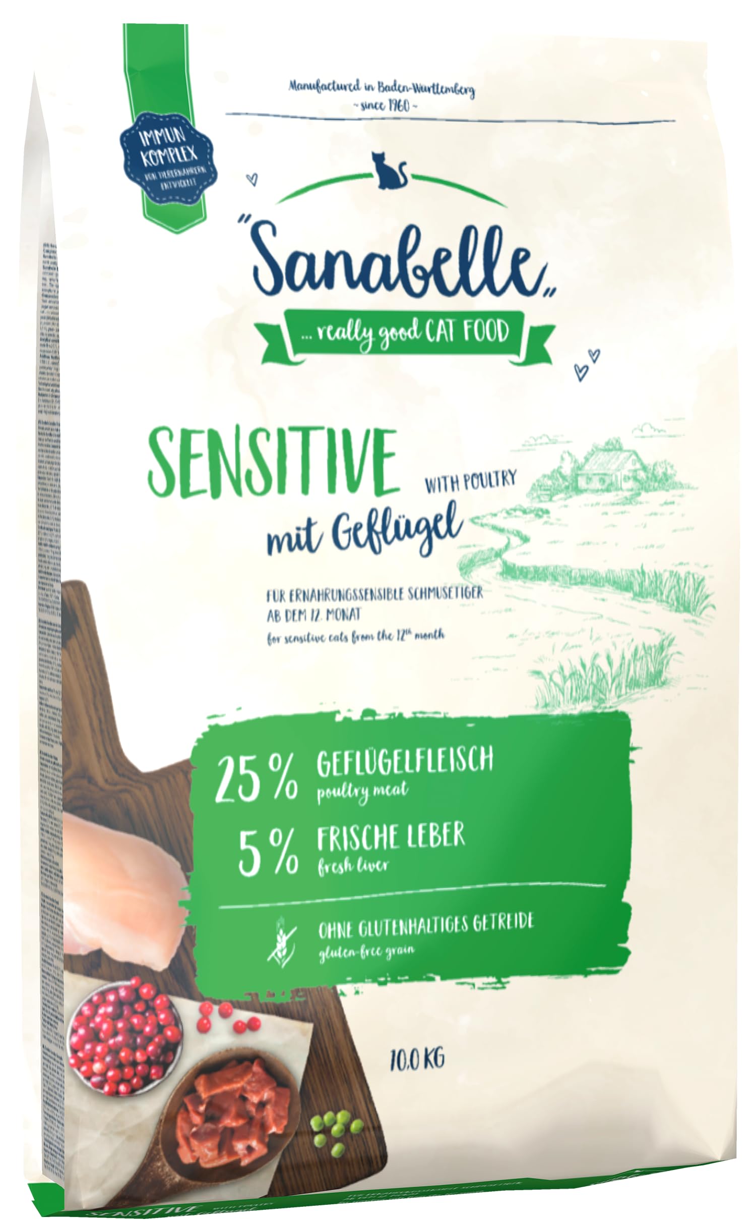 Sanabelle Sensitive with Poultry Dry cat food for nutritionally sensitive adult cats (from 12 months), 10.50 kg