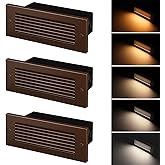 LEONLITE Update 5CCT LED Step Lights 120-277V, Dimmable 4.5W 300LM Anti-Glare LED Deck Steps Stair Lights Outdoor, 1800K2700K