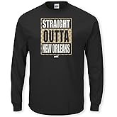 Straight Outta - Long Sleeve T-Shirt for New Orleans Football Fans (SM-5XL) (Black Long Sleeve, Small)
