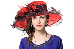 VECRY Kentucky Church Derby Hat Wide Brim Flounce Cocktail Tea Party Bridal Dress Hats