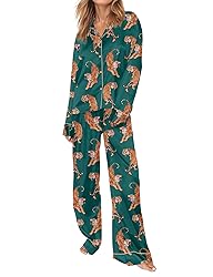 SHESHOW Women Pajamas Set Long Sleeve Button Up