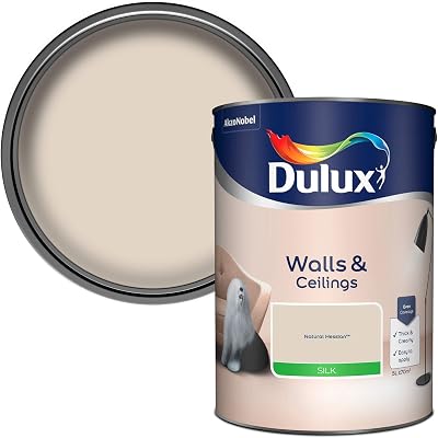 Dulux Silk Emulsion Paint For Walls And Ceilings Natural Hessian 5L