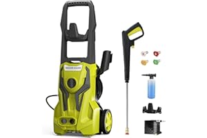 ZHUOLIN Power Washers Electric Powered - High Pressure Washer for Car Cleaning Machine with Adjustable Spray Nozzle Foam Bottle and Hose Reel 4500 PSI 3.2 GPM, Yellow-Black5