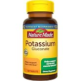 Nature Made Potassium Gluconate 550 mg, Potassium Supplements, 100 Tablets | Dietary Supplement for Nerve, Muscle and Heart Function Support, Helps Support Fluid Balance, Gluten Free, 100 Day Supply