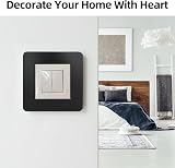 Fuitke Light Switch Covers Matt Black 3.38 Inch Acrylic 2 Pack view 5
