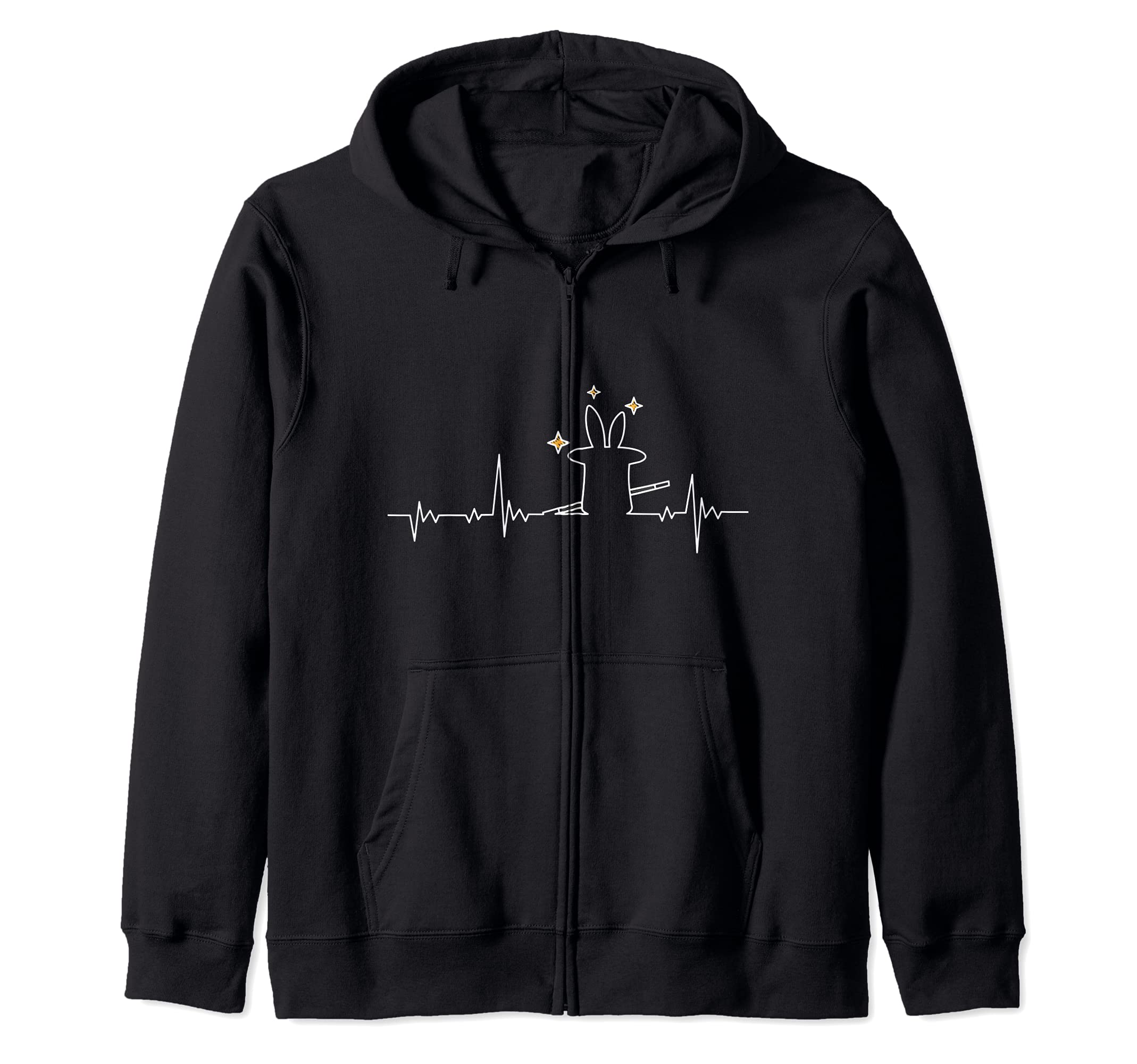 Hutzauber magician Heartbeat | Sorcery wizard Zip Hoodie