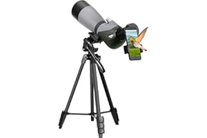 AOMEKIE® 20-60x70 Spotting Scope with Adjustable Tripod,HD Dual Focus Long Range for Target Shooting Waterproof Fogproof for Bird Wildlife Watching Archery with Carrying Bag and Quick Phone Holder