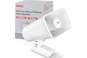 Pyle Indoor/Outdoor PA Horn Speaker - 8” Portable PA Speaker with 8 Ohms Impedance & 65 Watts Peak Power - Mounting Bracket &