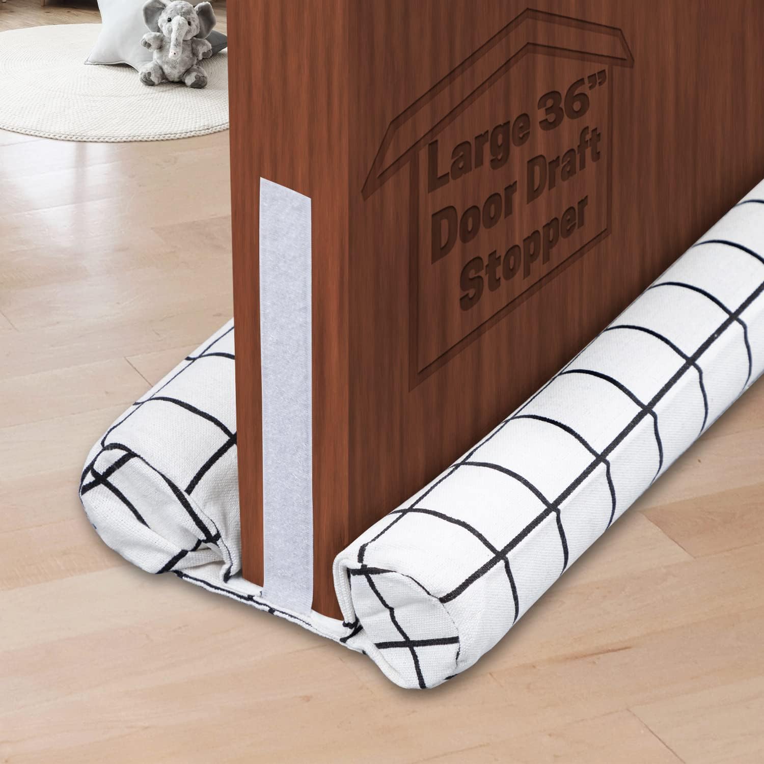 Draft Stoppers - VISEMAN Twin Door Draft Stopper Guard, Door Noise Blocker, Adjustable Door Sweeps Window Blocker, Door Bottom Weather Stripping, 20 to 36