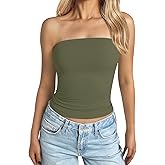 GKBK Women Tube Top Sexy Y2K Going Out Double Lined Strapless Basic Tank Top 2026