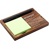 Principal Sticky Note Holder Wooden Notepad & Pen Holder 6.5" x 4.7" Sticky Note Pad Holder Dispenser for Desk Principal Definition Work Gifts, NPA186