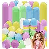 The Dreidel Company Fillable Easter Eggs 50-Pack, Pastel Colorful Bright Plastic Easter Eggs with Hinge, Perfect for Easter Egg Hunt, Surprise Egg, Assorted Pastel Colors, 2.25" Fillable Eggs