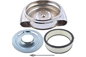 GELUOXI Round Air Cleaner Chrome Plated Steel Replacement for Olds Cadillac 1951-1956 5-1/8" Carb Neck Single 2/3/4 -Barrel