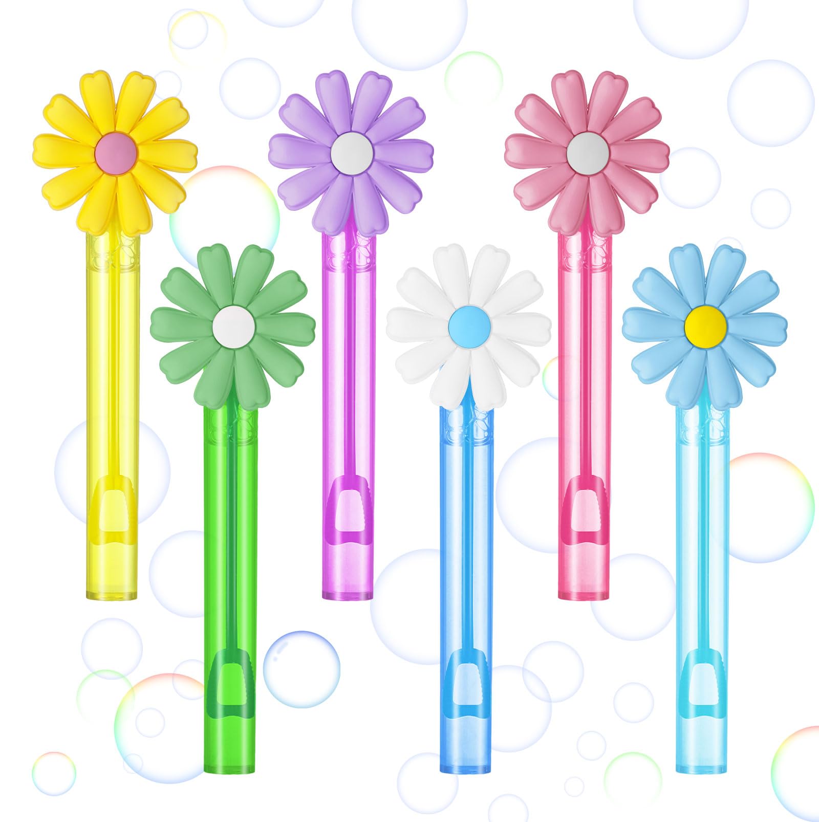 Photo 1 of Gemscream 30 Pcs Daisy Bubble Wands Pastel Flower Party Favors Groovy Hippie Bubble Makers for Birthday Wedding Supplies, Prizes, Goodie Bags, Piñata Goodie Bag Stuffers Gifts