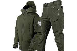 Tactical Jacket and Pant Set for Men - Military Soft Shell Waterproof Camouflage Uniform, Army Combat Militar Clothes Suit