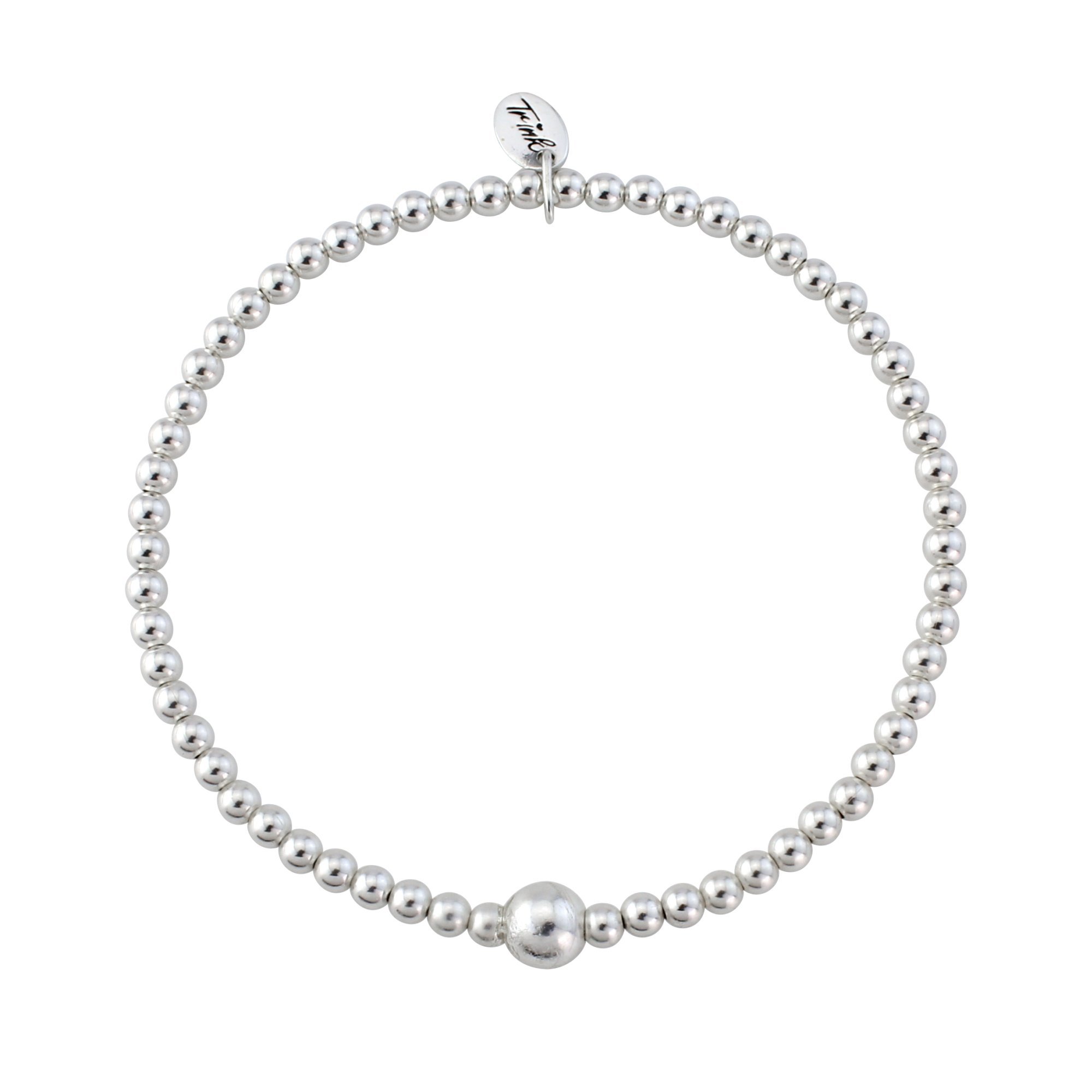 Trink Brand Origin Sterling Silver Beaded Charm Bracelet