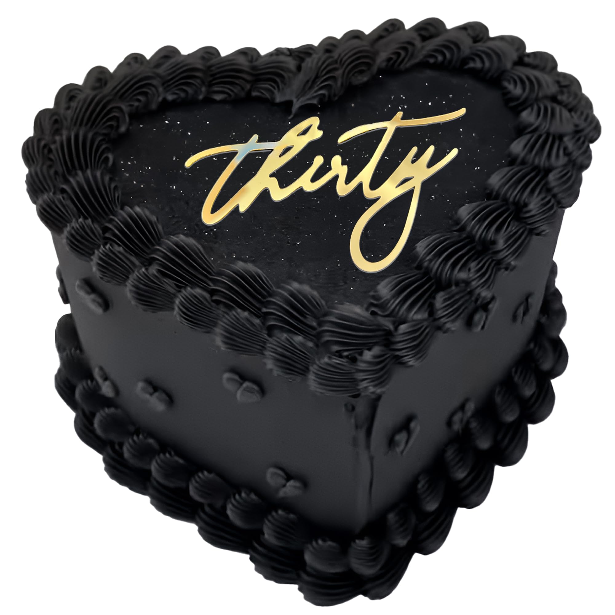 Photo 1 of 30th Birthday Cake Topper – Gold Acrylic "Thirty" Decoration for Dirty 30 Party, Milestone Birthday Cake Supplies for Him or Her