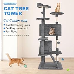 FDW Cat Tree 54in Cat Tower Multi-Level Durable Cat