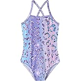 Girls Swimsuit One Piece Bathing Suit Quick Dry Beach Swimwear Cute Cross Shoulder Strap Swimming Suits 2-10 Years