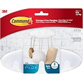 Command Large White Bath Hooks, 1 Hook, 2 Strips | Damage-Free Hanging, Ideal for Bathroom Organization, Great for Hanging Loofahs And Other Bath Accesssories, Holds up to 5 lb