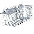 Humane Way Folding 32 Inch Live Humane Animal Trap - Safe Traps for All Animals - Raccoons, Cats, Groundhogs, Opossums - 32" L x 10.2" W x 12.2" H