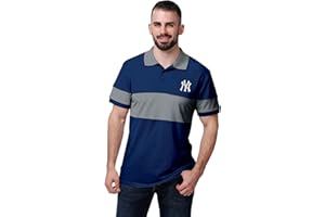 FOCO MLB Men's Officially Licensed Baseball Team Color Primary Logo Performance Short Sleeve Cotton Polo Shirt
