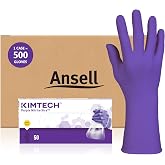 Ansell Kimtech Purple Nitrile-Xtra Disposable Exam Gloves, XS, Case of 500 | Purple, Size 6 (XS), unisex nitrile exam gloves w/ extended cuff (12in), comfort &amp; textured tips, ideal for lab &amp; food prep