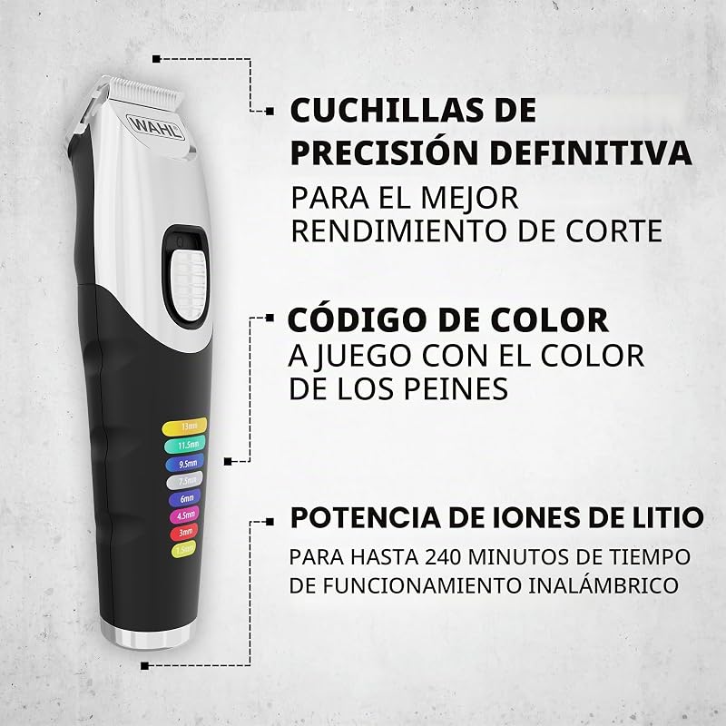 Color Trim Recortadora de barba con peines codificados por colores