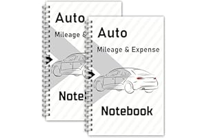 INKNOTE 2 Pcs Auto Mileage Log Book Gas Mileage Log Book for car Expense Record Notebook for Business Driving Small Business Bookkeeping 7.87 x 5inch
