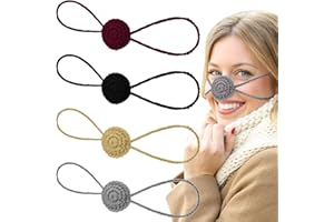 Eurzom 4 Pcs Winter Nose Warmer Soft Black Light Gray Light Coffee Wine Red Crochet Comfort Wool Nose Cover Funny Winter Gifts for Women Men Cold Weather Outdoor Sports