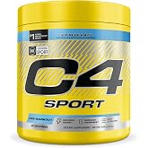 C4 Sport Pre Workout with 200mg Caffeine, Icy Blue Razz, 20 Servings | Zero sugar, electrolytes, creatine &amp; beta-alanine for energy, hydration and endurance.