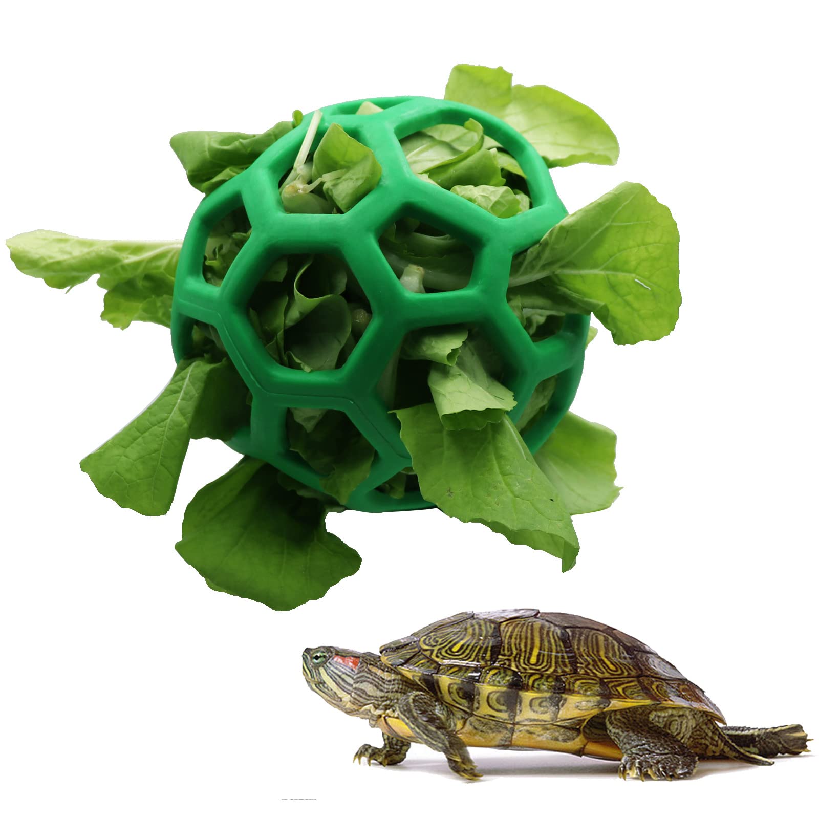 LODCIOE Tortoise Treat Ball Toy Hay Feeder, Feeding Grass Ball for Tortoise Turtle, Fruit Vegetable Feeder Holder Foraging Toy for Small Animals Pet — image 1