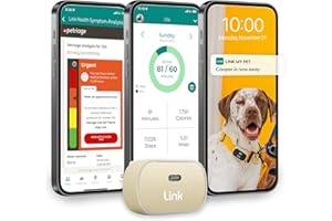 LINK MY PET Link GPS Dog Tracker + Activity Monitor | Training Tools, Health Tracker, Waterproof, Flashlight, Lightweight, PetPass & Vet Record Storage, Fits On Most Collars | iPhone & Android Apps