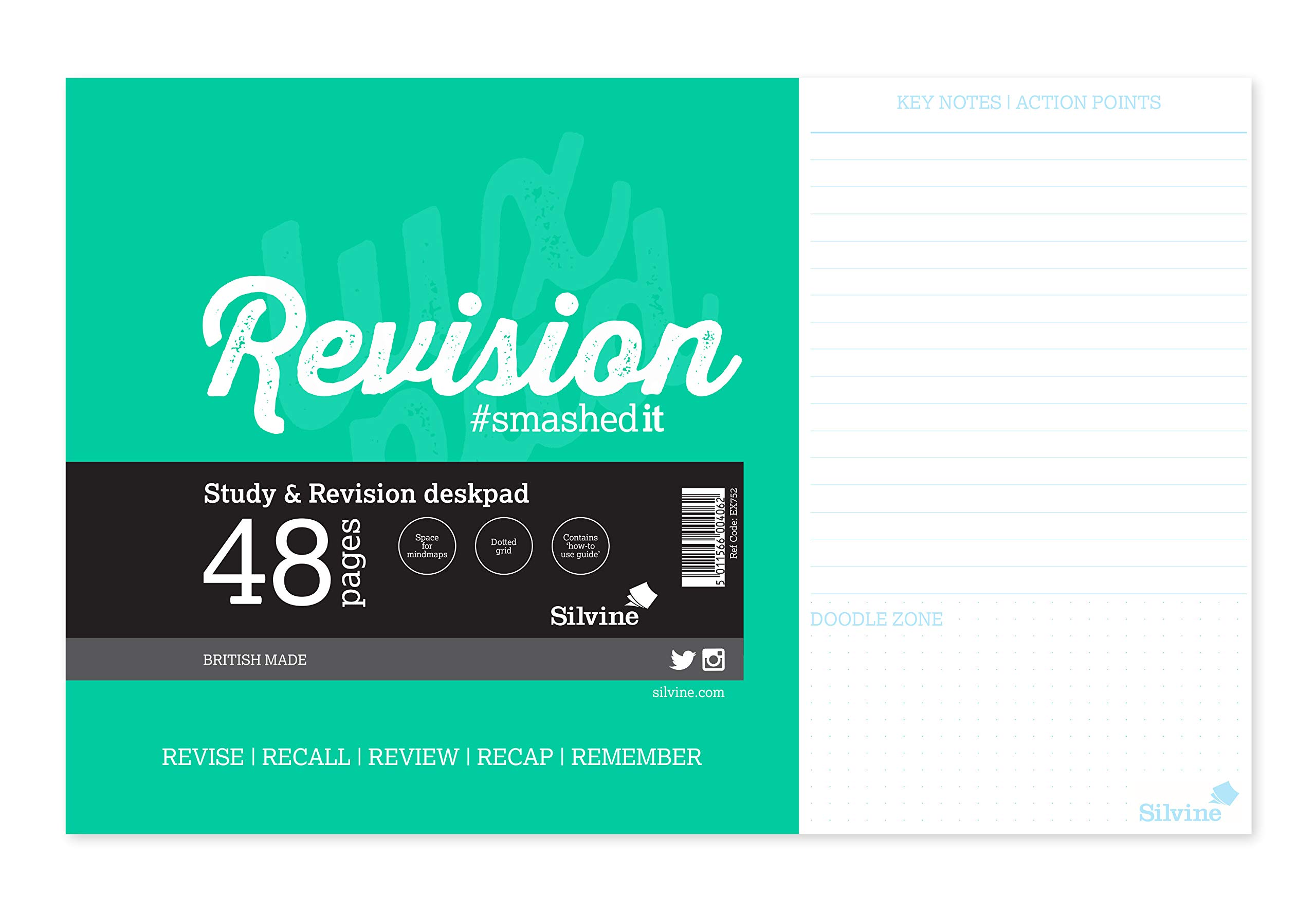 Silvine Luxpad Revision and Study Desk Pad, 36 x 23cm