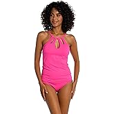 La Blanca Womens Island Goddess High Neck Keyhole Tankini Swimsuit Top