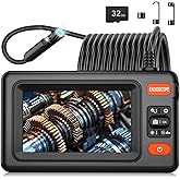 VXGDOE Dual Lens Endoscope Camera with Light, 1920P HD Borescope Camera with 4.3" LCD, 8 Adjustable LEDs, 16.4FT Semi-Rigid Cable & 32GB Card-IP67 Waterproof Inspection Borescope for Sewer/Drain/Pipe