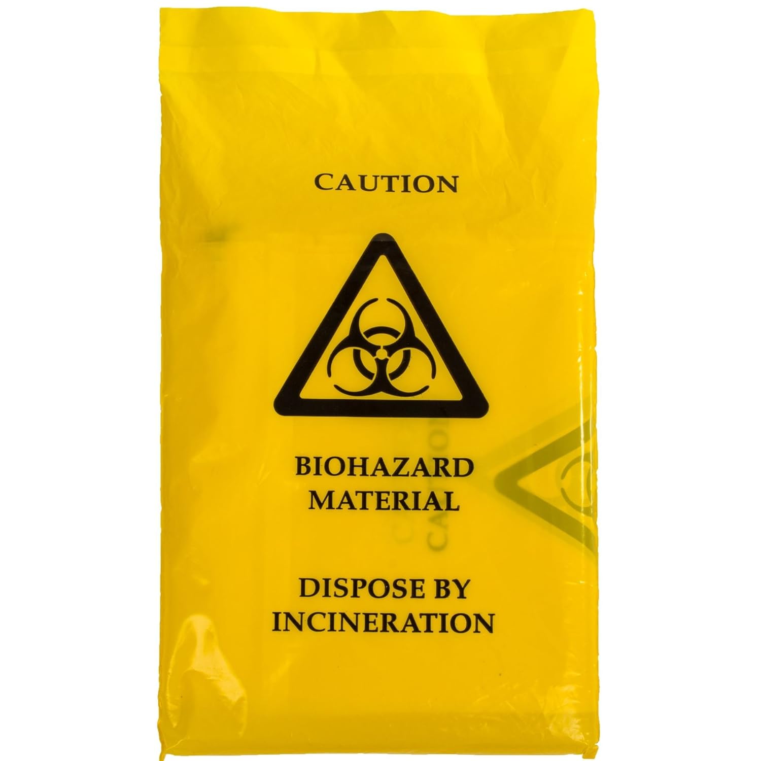 25x Yellow Biohazard Bags 35cm x 20cm Self Seal Clinical Sick/Vomit