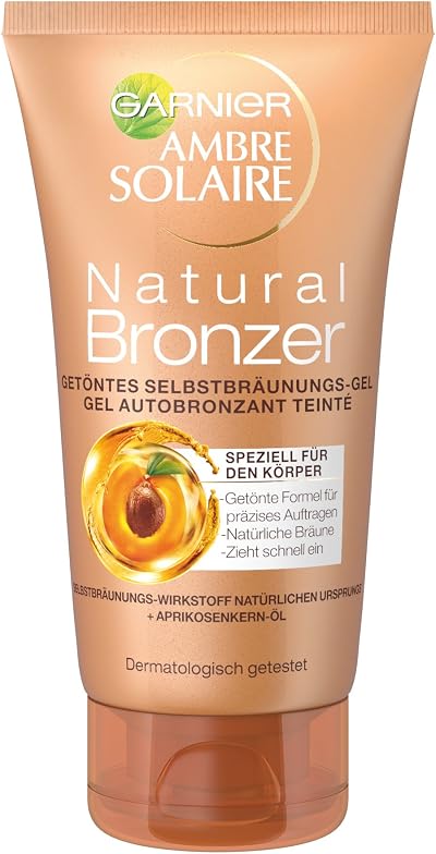 Garnier Amber Solar Natural Bronzer Self Tanning Gel Easy Application Streak