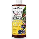 ASTEVORA 10-10-10 All Purpose Plant Food, Liquid Fertilizer, 8oz | Seaweed Kelp &amp; Iron, Indoor &amp; Outdoor, Vegetables, Flowers, Lawn &amp; Garden