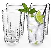 ALIMOTA Plastic Tumblers Cups, [UNBREAKABLE Acrylic] Plastic Water Tumbler Drinking Glasses, 13-Ounce Set of 4, Shatter-Proof, Dishwasher Safe, BPA Free, Reusable Cups for Water, Juice, Cocktail…