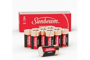 Sunbeam 16726 12 Pack C High-Performance Alkaline Batteries, Easy to Open Value Pack