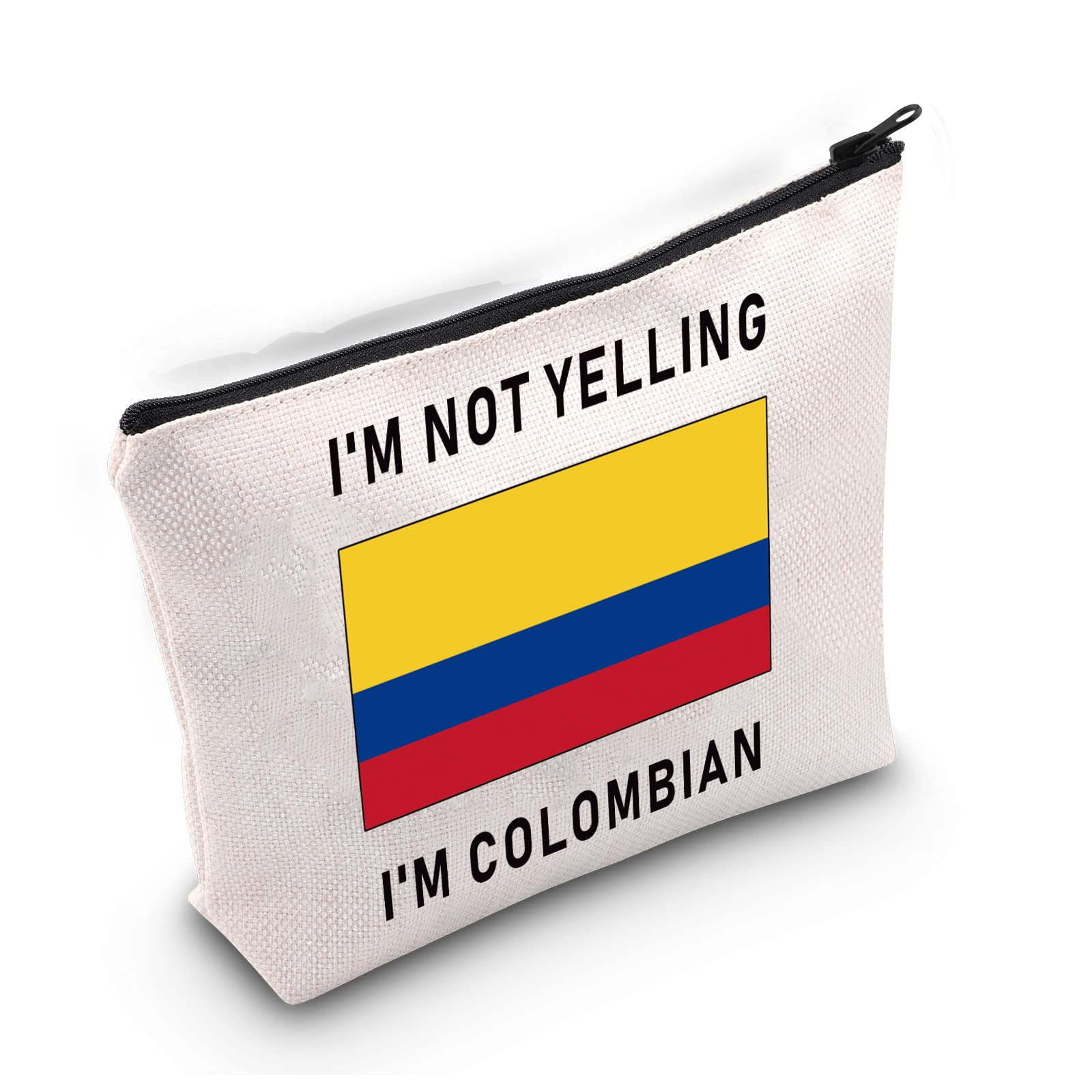 LEVLO Funny Colombia Flag Cosmetic Bags Souvenirs I'm Not Yelling I'm Colombian Makeup Bags Colombian Root Flag Gifts, I'm Colombian