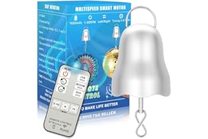 CNCJ Wind Spinner Motor, 1-30 RPM Disco Ball Motor Battery Operated with Remote, Timing & Direction Setting, Slow Spinning Baby Crib Mobile Motor