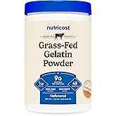 Nutricost Grass-Fed Beef Gelatin Powder (1 LB) Unflavored - 9g of Protein per Serving, GMO-Free, Gluten-Free, 45 Servings