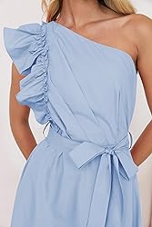ZESICA Women's 2025 Summer One Shoulder Ruffle