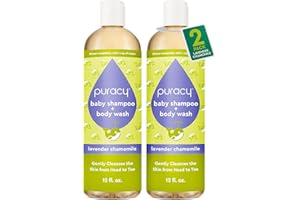 Puracy Baby Shampoo & Body Wash for Children - Pure Ingredients with 12 Fruit & Vegetable Extracts for Silky Smooth Skin, Gentle Lavender Chamomile Aroma, Shampoo, Baby Body Wash 12 Oz (2-Pk)