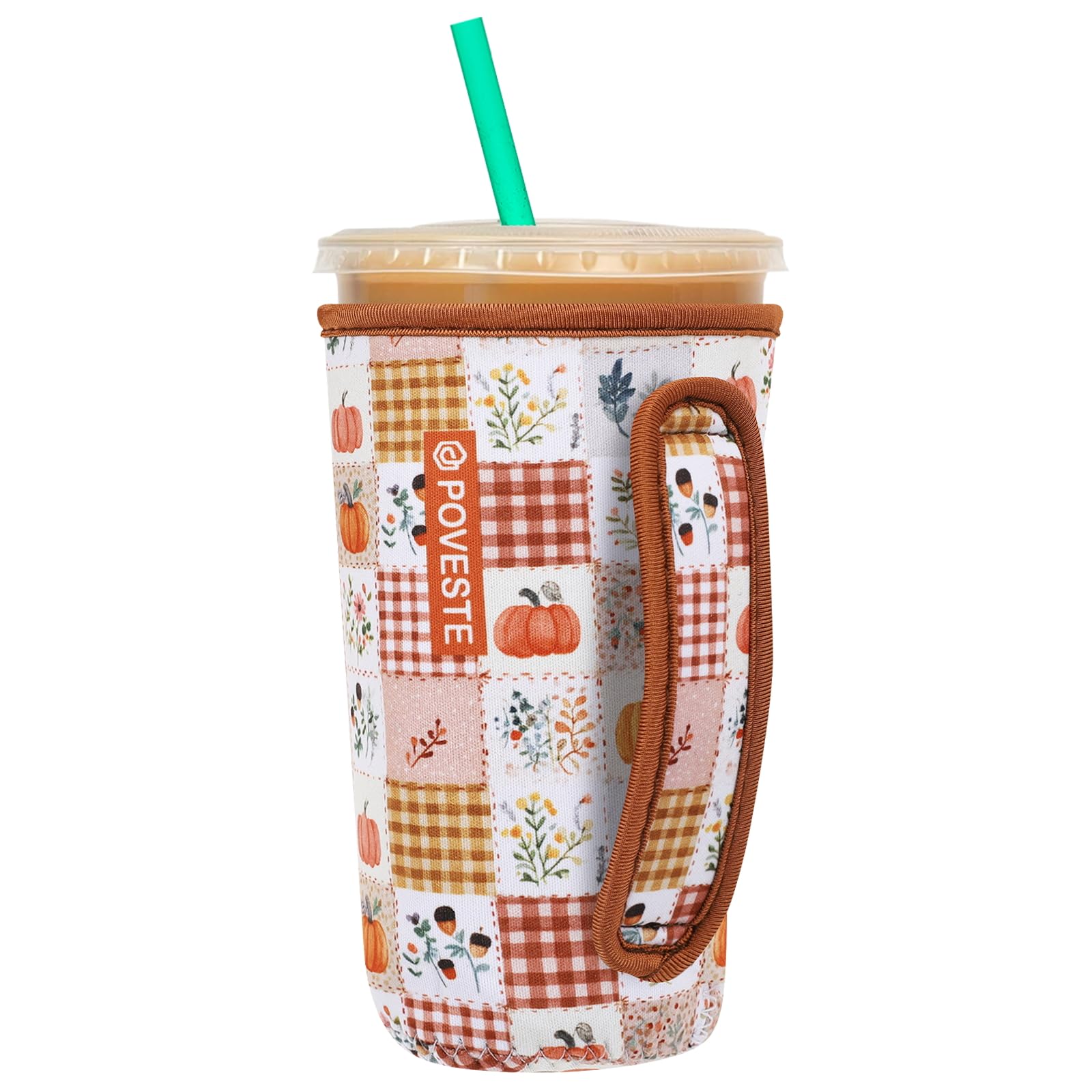 Poveste Reusable Neoprene Insulator Sleeve for Iced Coffee & Cold Soda | Coffee Sleeves for Iced & Hot Drinks for 16-32oz Cup