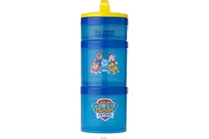 Whiskware Paw Patrol Stackable Snack Containers for Babies, Kids, and Toddlers, 3 Stackable Snack Cups for School and Travel, Formula Friendly, Cupholder Friendly All Paws On Deck!