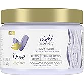 Dove Body Love Body Scrub for dry, worn-down skin, Night Recovery body scrub with Retinol Serum and Exfoliants 340 g/11.9oz