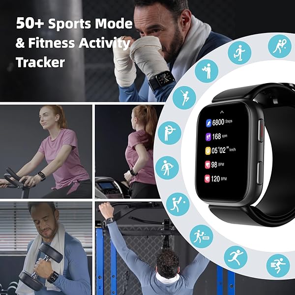 SMART WATCH, 1.95″ BLOOD PRESSURE SMART WATCH WITH AIR PUMP CUFF, BLOOD PRESSURE MONITOR WATCH WITH SLEEP HEART RATE MONITOR, PEDOMETER, BLOOD PRESSURE WATCH SUPPORTS DATA SHARING, REMINDER MONITORING